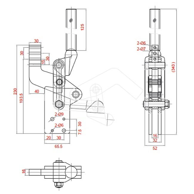 Vendita online Bloccaggio saldabile serie pesante base dritta maniglia saldabile 2450 Kg.